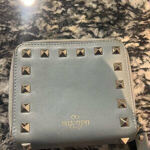 Studded Gray Leather Wallet